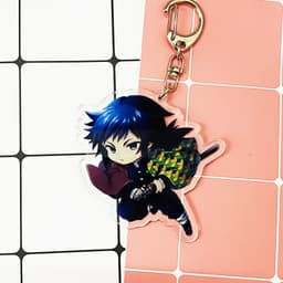 (mua 1 tặng 1) ( Mica 2 ) Móc khóa Kimetsu no Yaiba Thanh gươm diệt quỷ ver 1 người quà tặng dễ thương anime chibi 5