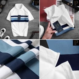 Xả hàng áo polo nam nữ PATO áo thun kẻ ngang màu cực đẹp, chất cotton cá sấu phong cách đơn giản 5