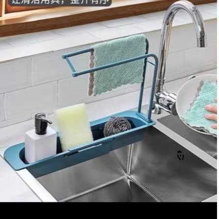 Kệ gác bồn rửa bát có móc phơi khăn thông minh## GIA DỤNG VĨNH NGÂN