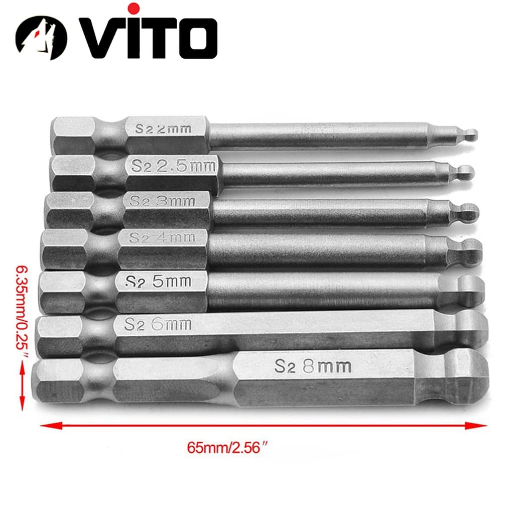 Bộ Vít Đầu Lục Giác Có Bi VITO Chân Lục Giác Thép S2 (Chọn Phân Loại)