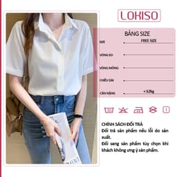 Áo sơ mi nữ kiểu tay ngắn form rộng công sở LOKISO SM05 3