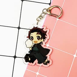 (mua 1 tặng 1) ( Mica ) Móc khóa Kimetsu no Yaiba Thanh gươm diệt quỷ ver edo quà tặng dễ thương anime chibi 2