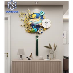 Đồng Hồ Chim Công Treo Tường Trang Trí Nghệ Thuật Cao Cấp , Đồng Hồ Treo Tường Chim Công Trang Trí Nội Thất Sang Trọng 1