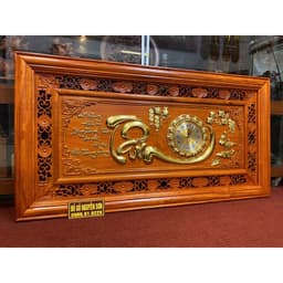 Tranh Đồng hồ chữ tâm:dát vàng loại 1 3