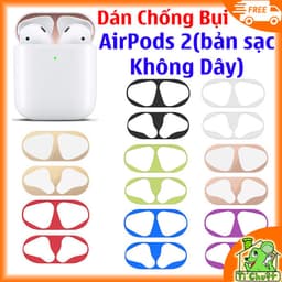 Dán decal kim loại 18K chống bụi AirPods 1/2 1