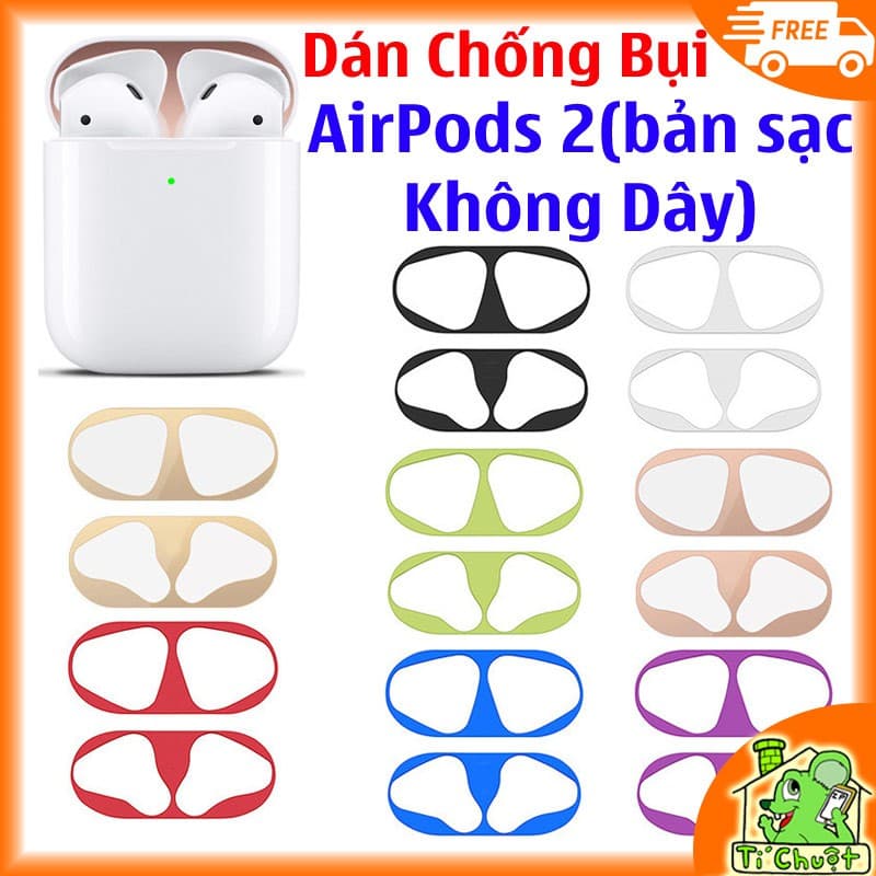 Dán decal kim loại 18K chống bụi AirPods 1/2