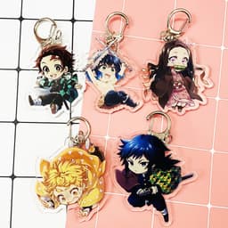 (mua 1 tặng 1) ( Mica 2 ) Móc khóa Kimetsu no Yaiba Thanh gươm diệt quỷ ver 1 người quà tặng dễ thương anime chibi 1