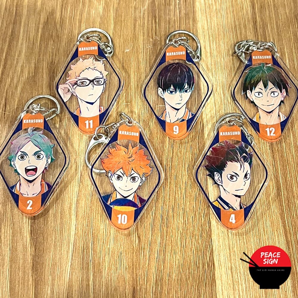 (Mua 1 tặng 1) Móc khóa thành viên KARASUNO HAIKYUU!! VUA BÓNG CHUYỀN anime chibi mica trong acrylic xinh xắn độc đáo