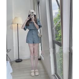 Jump jean tay lật cổ bẻ gài nút, đủ 2 màu 2