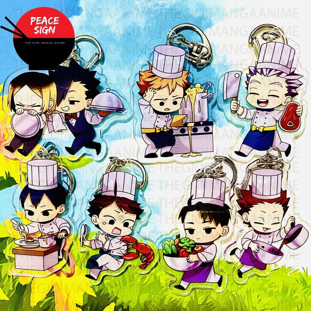(mua 1 tặng 1) ( Mica ) Móc khóa HAIKYUU!! VUA BÓNG CHUYỀN ver ĐẦU BẾP anime chibi độc đáo