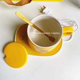 [XẢ KHO] Cốc Hâm Nóng đồ uống kèm đế điện, Bộ ly sứ kèm đế điện hâm nóng trà, cafe, hâm sữa - VS466 9