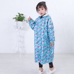 [Tặng túi đựng] Áo mưa bít hai bên không xẻ tà, chất liệu vải dù dày dặn không thấm nước cho bé 4 đến 12 tuổi 6