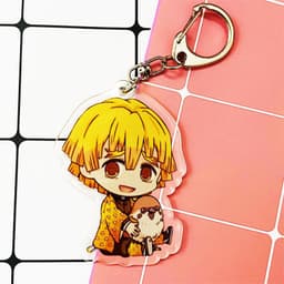Mua 1 tặng 1 ( Mica trong acrylic ) Móc khóa Kimetsu no Yaiba Thanh gươm diệt quỷ Zenitsu anime chibi 4