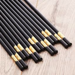 Combo 10 đôi đũa hợp kim khảm vàng chống mốc chống trơn , An Toàn Cho Sức Khỏe 4