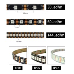 LED DÂY FULL MÀU WS2815 60LED/MÉT HỎNG 1 LED CÁC LED KHÁC VẪN HOẠT ĐỘNG ĐIỆN ÁP 12V 7
