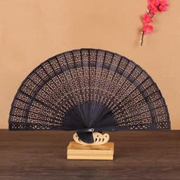 Quạt gỗ cổ trang nhiều màu xếp cầm tay phong cách Trung Quốc 7
