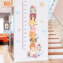 Decal dán tường thước đo chiều cao động vật dễ thương cho bé trang trí phòng ngủ dán tủ quần áo 7