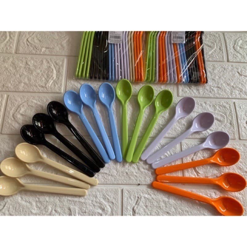 [Mua nhiều giảm giá] Combo 20 thìa nhựa phíp ăn chè, kem, sữa chua SL 2749