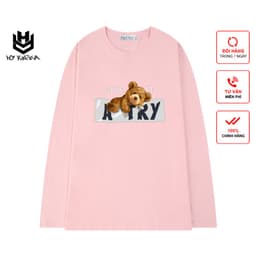 Áo Thun Tay Dài HY KOREA Form Rộng Unisex, Gấu Give Atry 153. 1