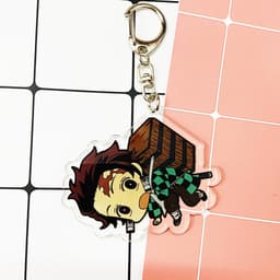 (mua 1 tặng 1) ( Mica trong acrylic trụ cột ) Móc khóa Kimetsu no Yaiba Thanh gươm diệt quỷ ver treo người 2