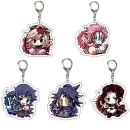 (Mua 1 tặng 1) Móc khóa KIMETSU NO YAIBA VER NGŨ QUỶ THANH GƯƠM DIỆT QUỶ Mica trong acrylic anime chibi 1