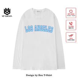 Áo thun nam nữ tay dài form rộng unisex hàn quốc HY KOREA In Hình Los Angeles 234. 2