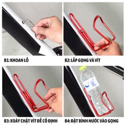 Gọng đựng bình nước xe đạp thể thao TẶNG VÍT treo bình nước uông xe đạp tiện lợi [ Tặng Vít và Lục Giác ] - GN01 2