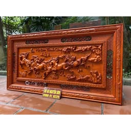 Tranh Mã Đáo Thành Công Gỗ Hương sơn pu cao cấp 4