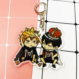 (Mua 1 tặng 1) Móc khóa mica in hình anime Haikyuu!! Vua bóng chuyền hình in 2 mặt 1