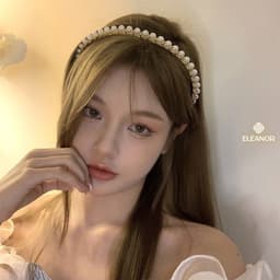 Băng đô cài tóc nữ Eleanor Accessories đính đá ngọc trai nhân tạo phụ kiện tóc bờm tóc 4209 7