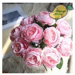 (CAO CẤP) Cành hoa mẫu đơn 1 bông phụ kiện chụp ảnh decor trang trí ( ( hoa hồng giả hoa nhựa ) 4