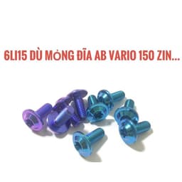 COMBO 5 Ốc Titan 6li15 DÙ MỎNG dẹp gắn ĐĨA trước Vario , AB và dàn áo xe máy siêu đẹp 6