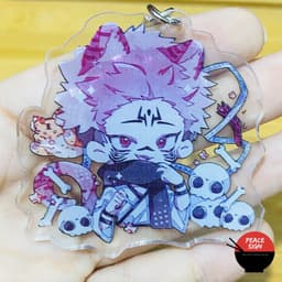 (mua 1 tặng 1) (Mica trong acrylic) Móc khóa JUJUTSU KAISEN ver TAI THÚ PET anime chibi Chú Thuật Hồi Chiến 4