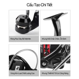 Máy Câu Cá Kim Loại Deukio FS Máy Câu Đứng 2000 Đến 7000 Chuyên Câu Lure 9