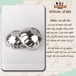 Combo 2 Bát Cơm  inox 2 lớp cách nhiệt họa tiết xoắn đường kính 11,5cm Chén ăn cơm bằng inox cao cấp 3