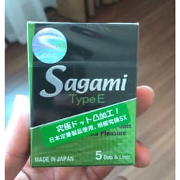 Bao cao su Sagami Type E, Thiết kế có gân gai giúp tăng kích thích, ôm sát thoải mái, Hộp 5 cái 7