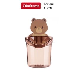 Cốc Dán Tường Hình Gấu JYoohome Để Bàn Chải Đánh Răng Hình Gấu Có Lỗ Thoát Nước Tiện Lợi 5