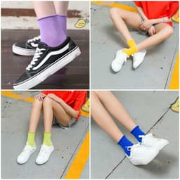 Tất len gân ngắn xoăn nhẹ ( tất len gân trên mắt cá chân pastel ) 8