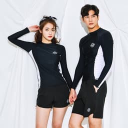 Bộ bikini , bộ đồ bơi nam nư dài tay, quần đùi đen trắng năng động, trẻ trung 5