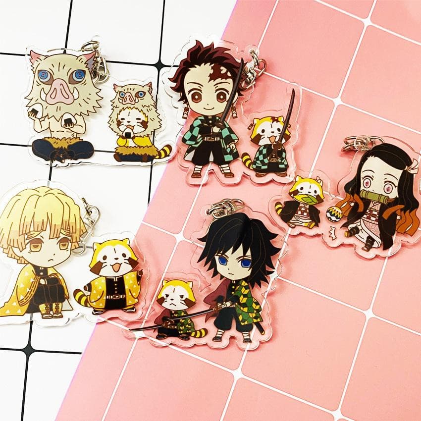 (mua 1 tặng 1) ( Mica ) Móc khóa Kimetsu no Yaiba Thanh gươm diệt quỷ ver kuma quà tặng dễ thương anime chibi