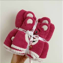 SÉT KHĂN MẶT + KHĂN TẮM GẤU LOTSO DÂU TÂY DISNEY XINH ƠI LÀ XINH 2