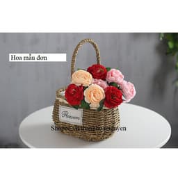 (CAO CẤP) Cành hoa mẫu đơn 1 bông phụ kiện chụp ảnh decor trang trí ( ( hoa hồng giả hoa nhựa ) 5