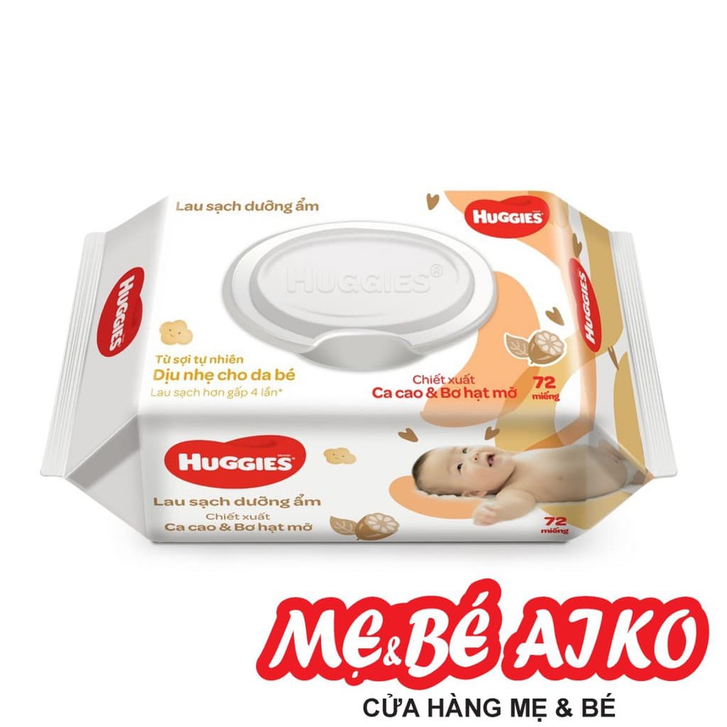 Khăn ướt Huggies chiết xuất Cao cao và Bơ hạt mỡ gói 72 miếng