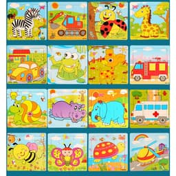 Combo 10 Đồ Chơi Xếp Hình Lắp Ráp Tranh Ghép Gỗ 9 Mảnh Nhiều Chủ Đề Size 15*15cm (Giao Ngẫu Nhiên Không Trùng) 5