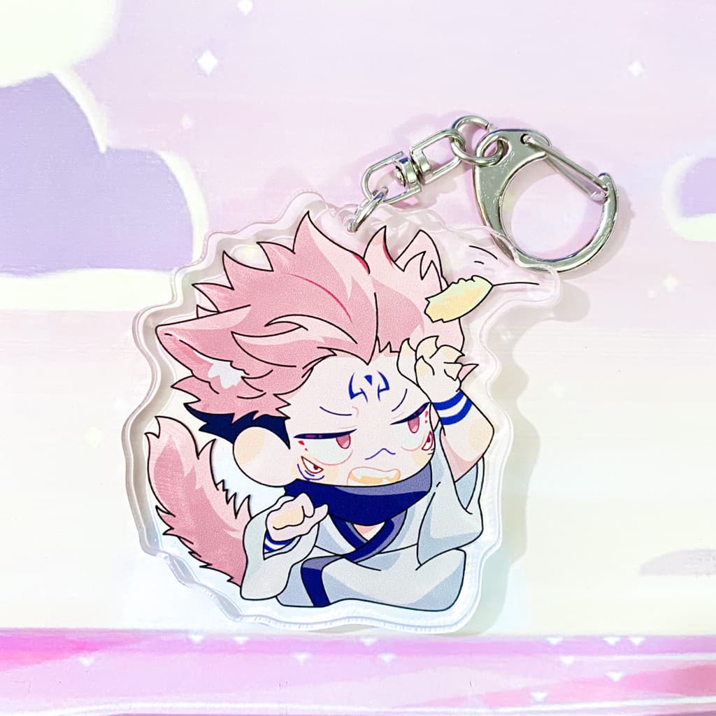 (mua 1 tặng 1) ( Mica trong acrylic ) Móc khóa nhân vật Sukuna CHÚ THUẬT HỒI CHIẾN JUJUTSU KAISEN chibi anime