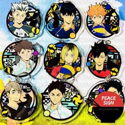 (Mua 1 tặng 1) Móc khóa HAIKYUU!! Vua Bóng Chuyền ver HÌNH TRÒN anime chibi Mica trong acrylic 1