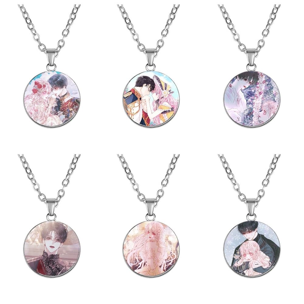 Vòng cổ in hình TRỞ THÀNH GIA ĐÌNH CỦA NHÂN VẬT PHẢN DIỆN manhwa trang sức dây chuyền phong cách anime chibi
