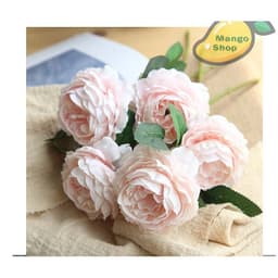 (CAO CẤP) Cành hoa mẫu đơn 1 bông phụ kiện chụp ảnh decor trang trí ( ( hoa hồng giả hoa nhựa ) 3