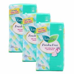 Combo 3 túi = 60 miếng Băng Vệ Sinh Laurier Fresh & Free Siêu Mỏng Cánh - 20 Miếng 2