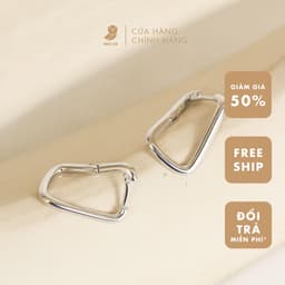 Bông Tai NHÀ CÚ Phụ Kiện Khoen Chữ Nhật Màu Bạc Cá Tính 17955 2